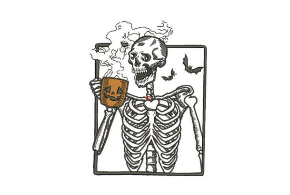 Halloween Coffee Drinking Skeleton Review