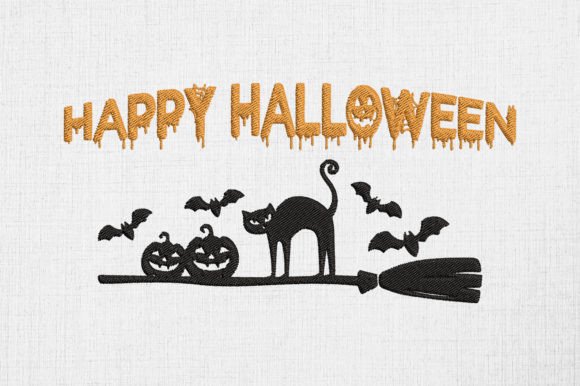 Review: Black Cat on Broomstick Halloween Design