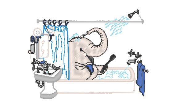 Review: Elephant Taking a Shower Embroidery for Boutique Sweatshirts